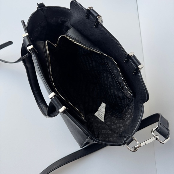 Steve Madden Structured Black Bag with Short and Long Strap - Picture 6 of 9